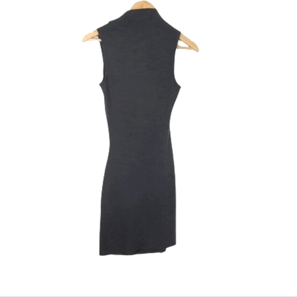 HELMUT LANG Sonar Grey Asymmetrical 100% Wool Sleeveless Dress Women's Size XS - Picture 10 of 16